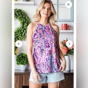 3/$18 NWT- The Celebrity Tank- Floral Sleeveless Racerback Top- Host Pick